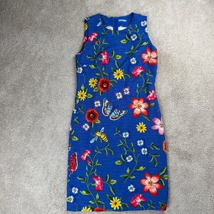 J. McLaughlin Belinda Floral Butterfly Sleeveless Sheath Midi Dress Career Sz 4
